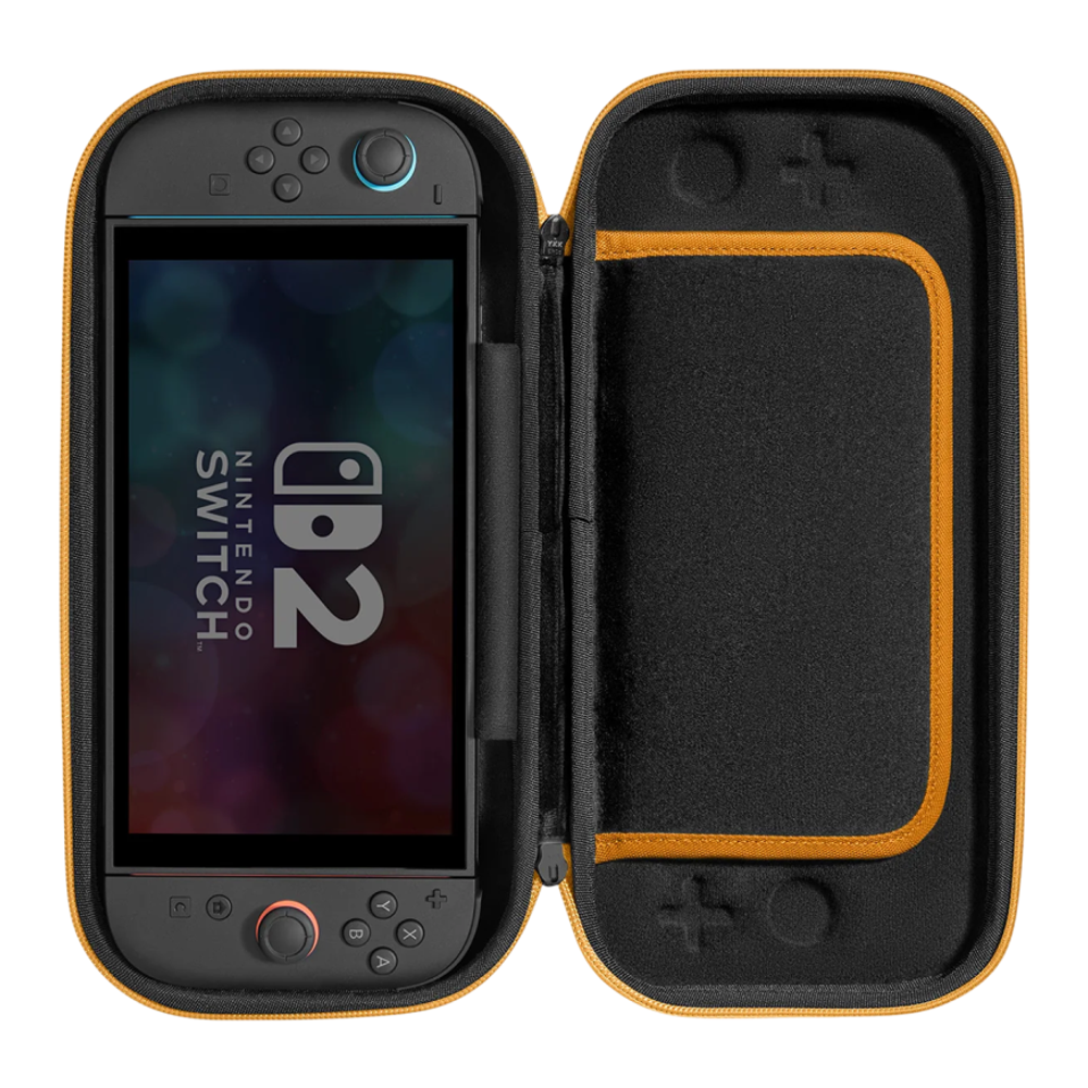 Тканевый чехол tomtoc FancyCase-G05 Slim Case Froz Edition для Nintendo Switch 2 Водостойкий укреплённый гибридный чехол с ремешком-ручкой и застёжками-молниями YKK. Вмещает до двенадцати картриджей с играми