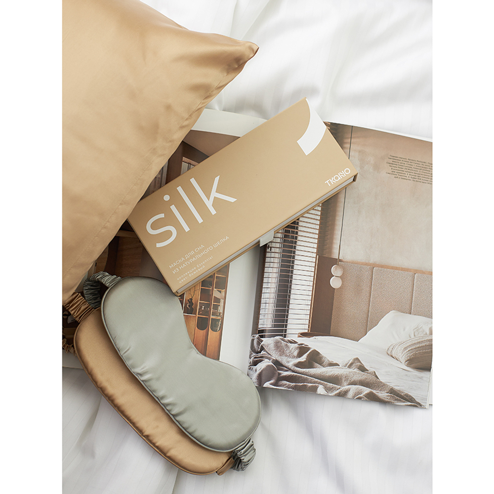 Маска для сна из натурального шелка бежевого цвета из коллекции essential