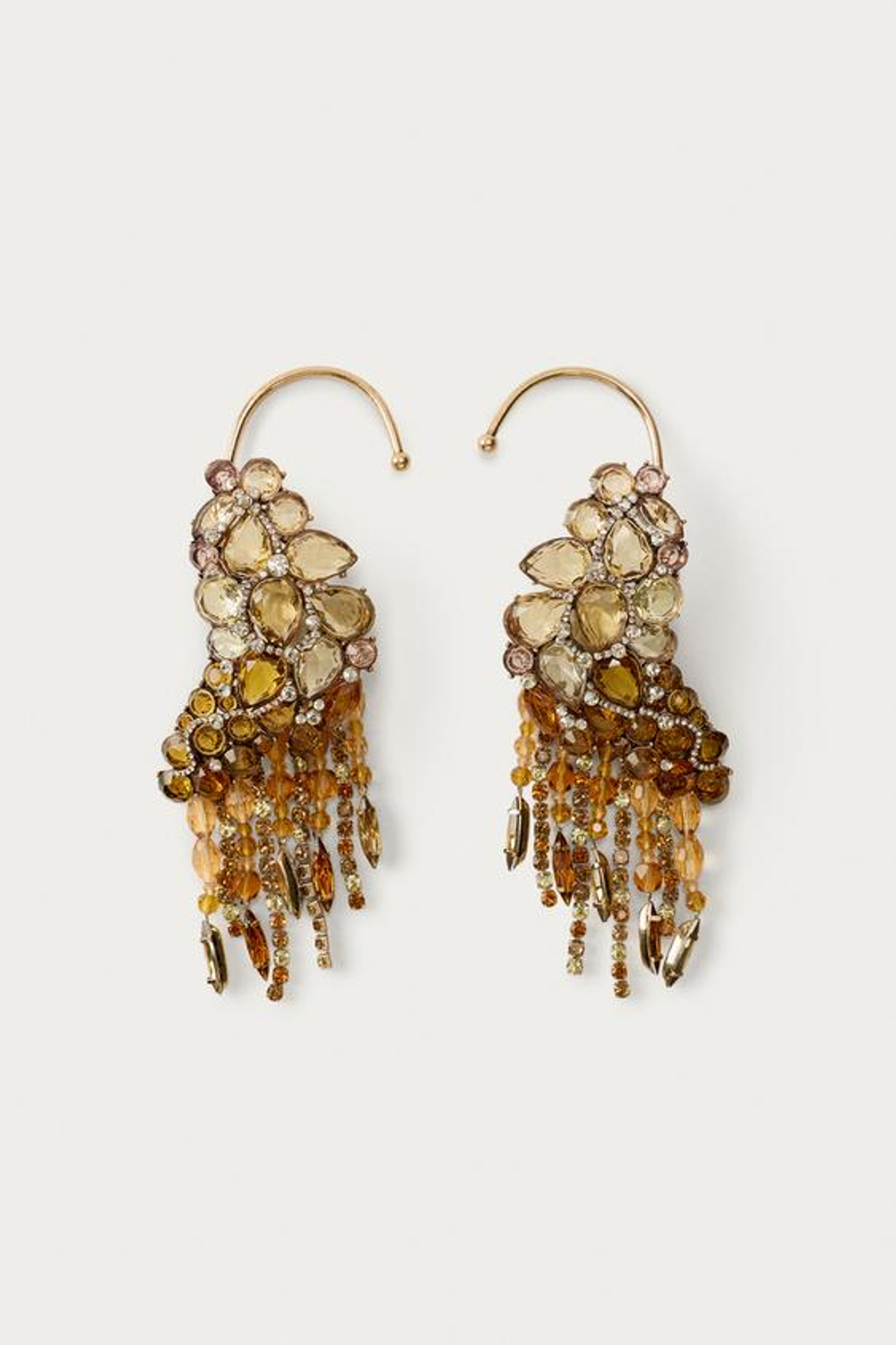 ZARA X MARISA BERENSON МЕРЦАЮЩИЕ СЕРЬГИ С КАМНЯМИ , ЗОЛОТИСТЫЙ