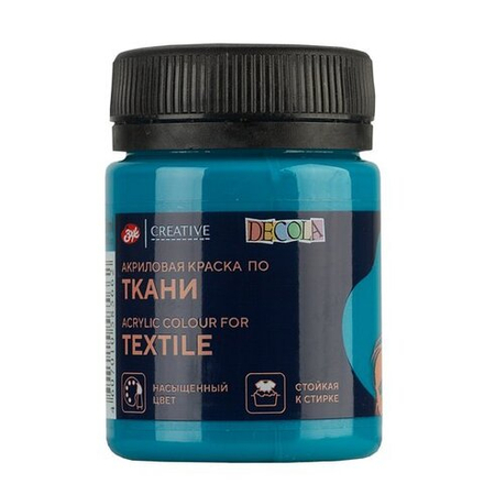 Декола акрил ткань банка 50 мл Бирюзовая