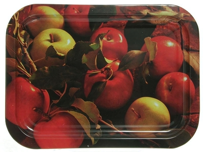 Поднос жестяной "Яблоки" прямоугольный 246*328*15мм
