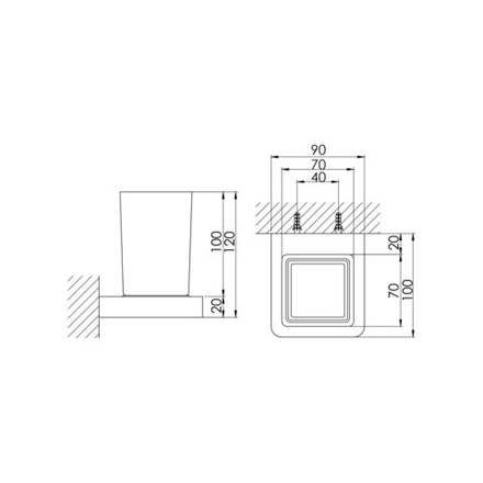 Steinberg Серия 420 Стаканчик с с держателем, белое сатин. стекло, хром 420 2001
