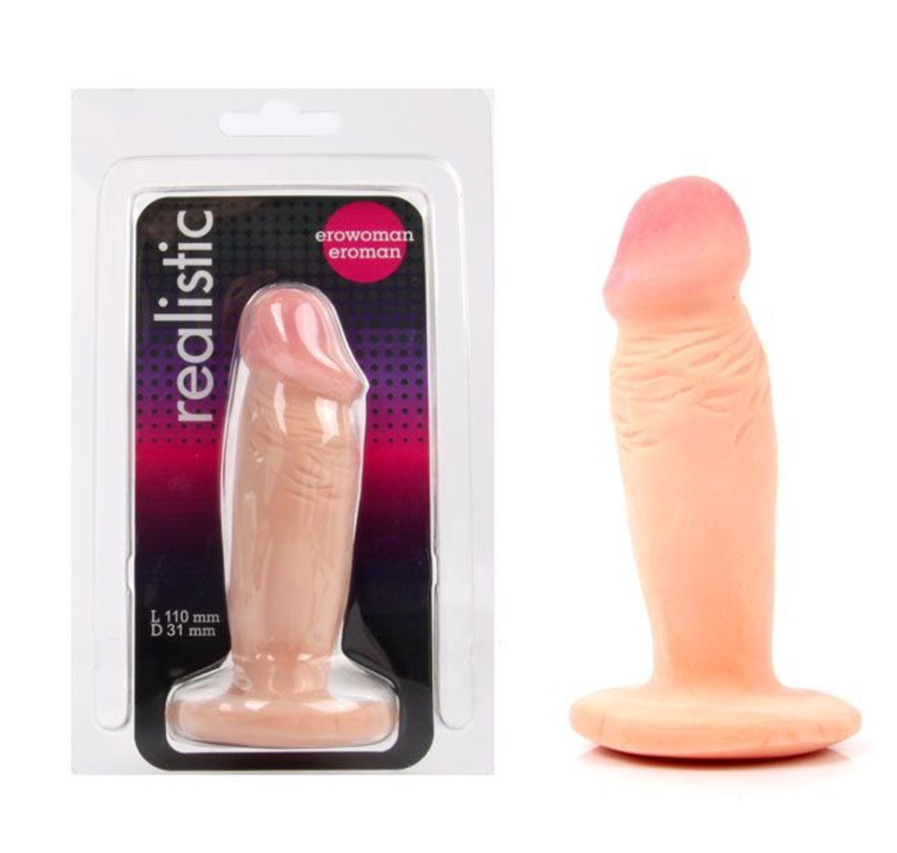 Телесный анальный фаллоимитатор из киберкожи - 11 см. (Цвет: телесный)
