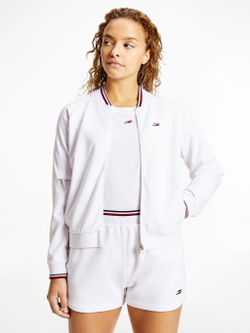 Женская теннисная куртка Tommy Hilfiger Relaxed Sueded Modal GS Bomber - White