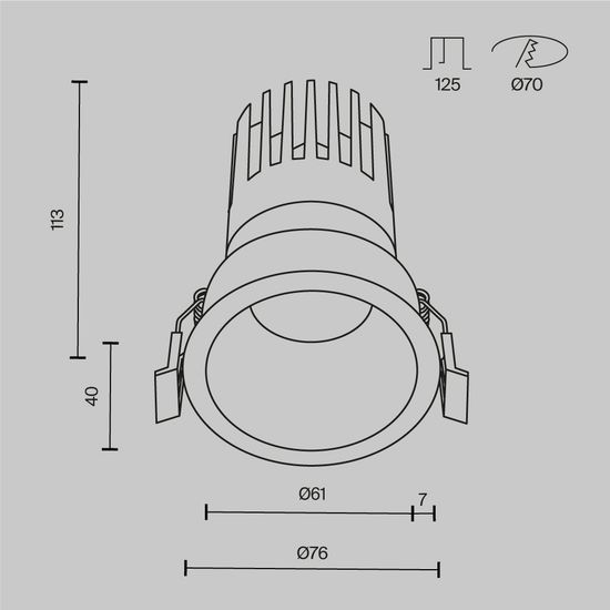 Встраиваемый светильник Technical DL118-15W-4K-W