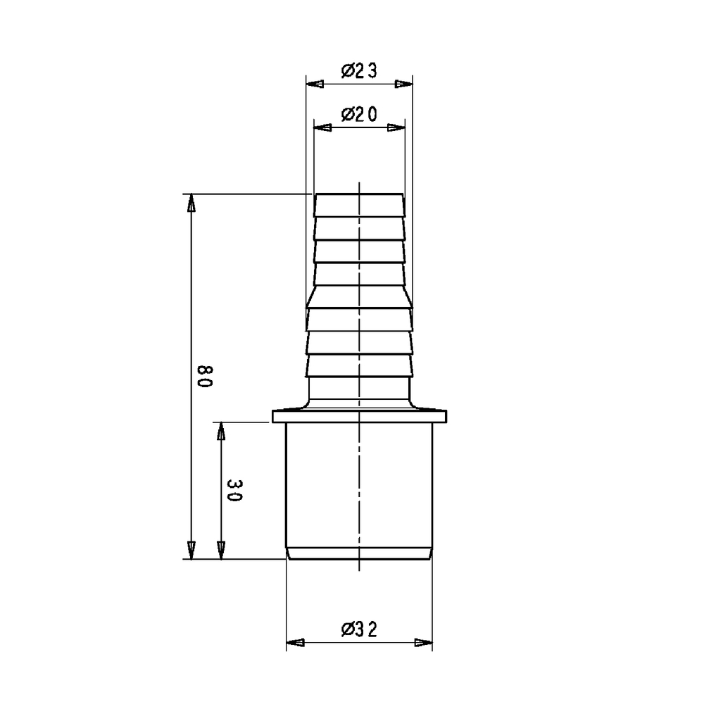 32 Адаптер для подключения слива быт/техники (20*23)