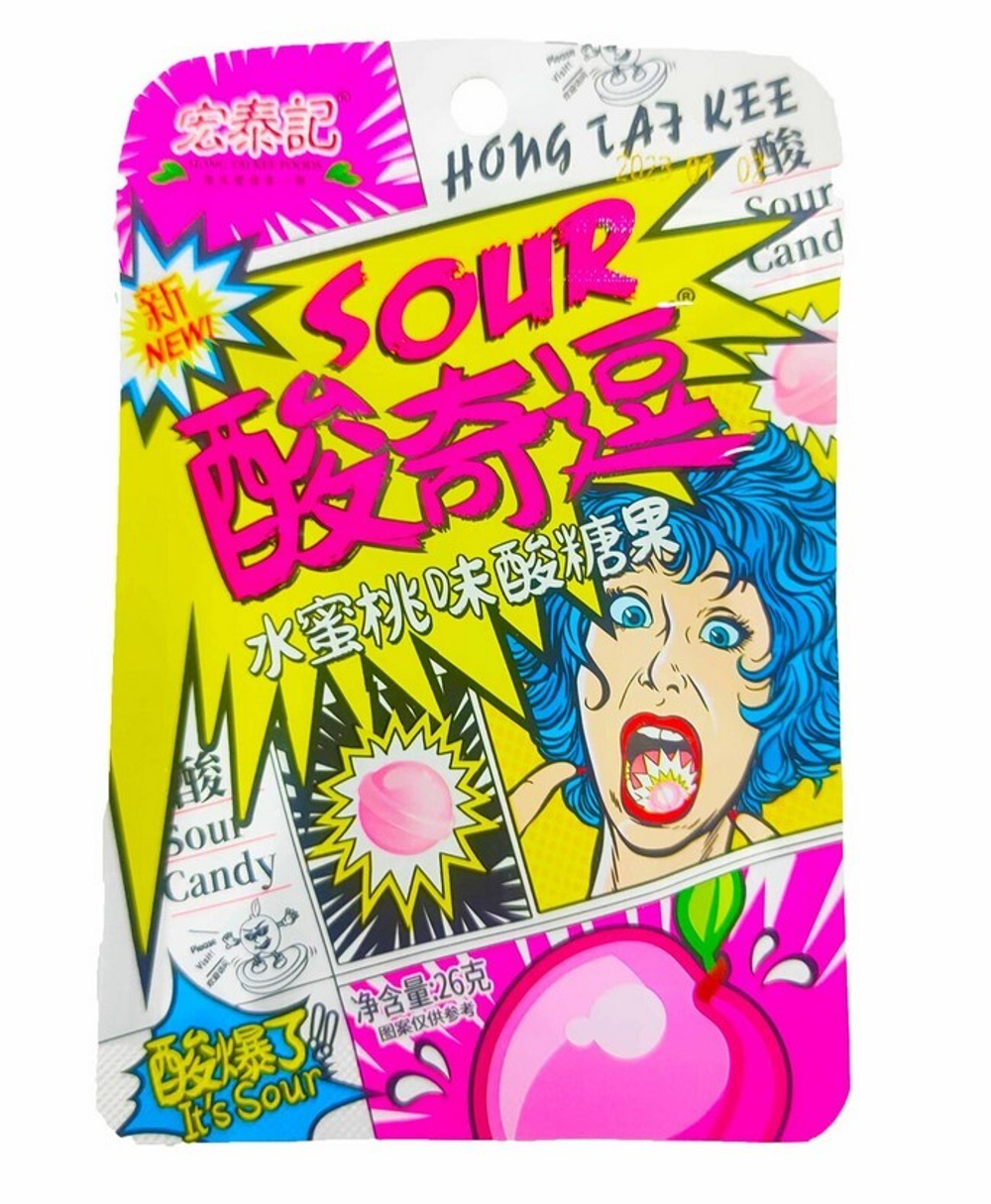 Конфеты HONG TAI KEE FOODS SOUR персик 20шт*26гр