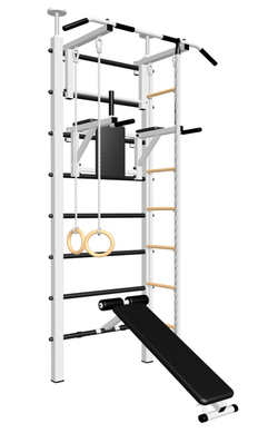 Шведская стенка Sv Sport враспор (Турник стандарт/Брусья/Скамья/Канат/Кольца/Лестница)
