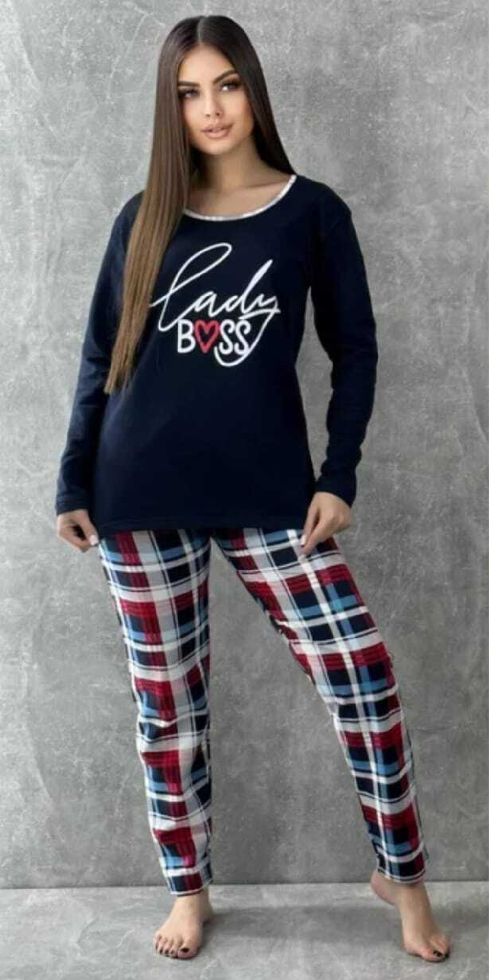 Пижама женская штаны+футб д/р (фланель) П008-9 норма