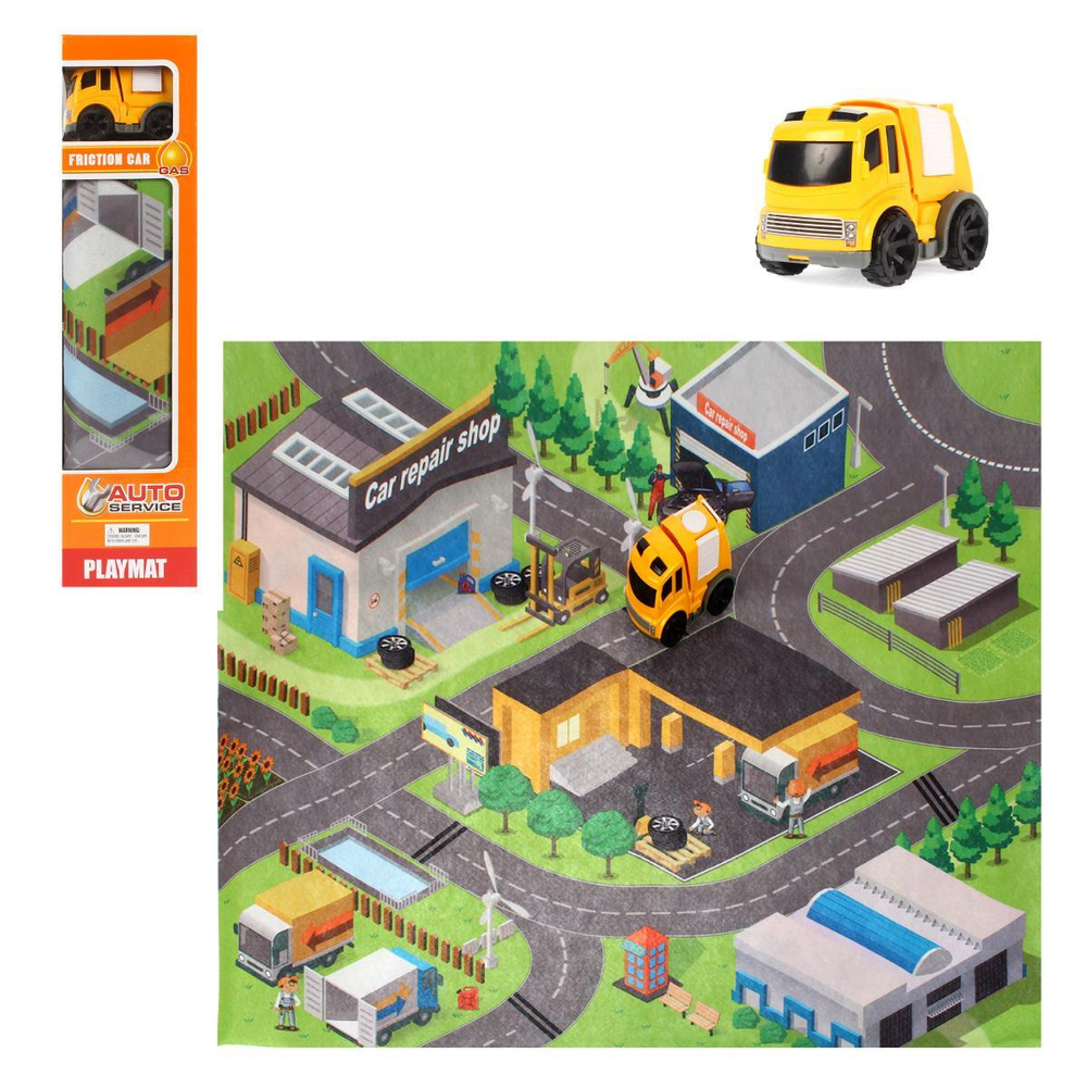 Коврик игровой с машиной, коробка MY3401