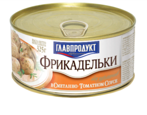ФРИКАДЕЛЬКИ ГЛАВПРОДУКТ В СМЕТАННО-ТОМАТНОМ СОУСЕ 325ГР