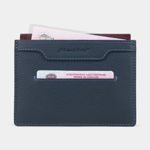 Обложка для автодокументов и паспорта Berlin из кожи теленка, синего цвета
