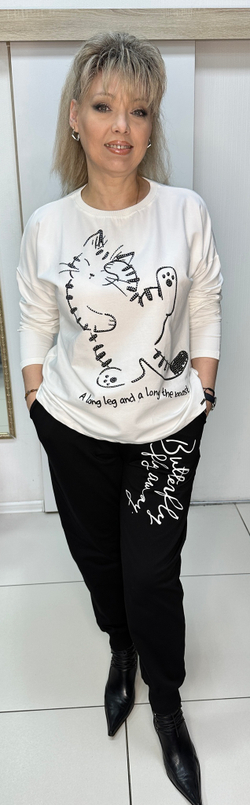 Тонкий свитшот-толстовка белого цвета