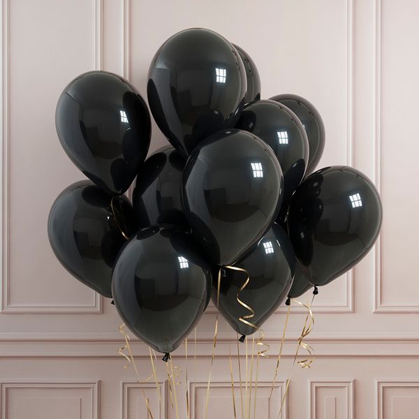 Облако черных шаров с гелием