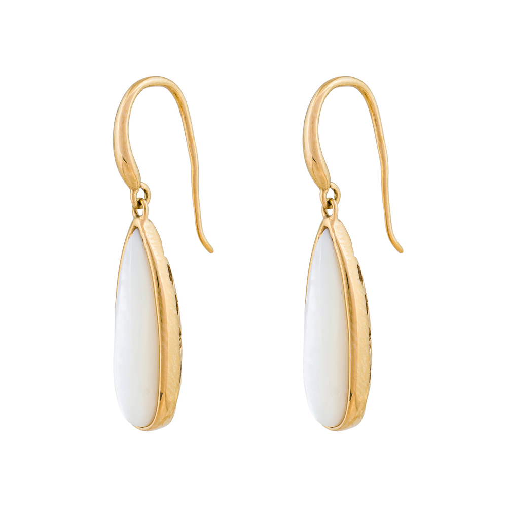 Серьги Fiore Luna Капля SHELL WHITE AE01376-14 BW/G