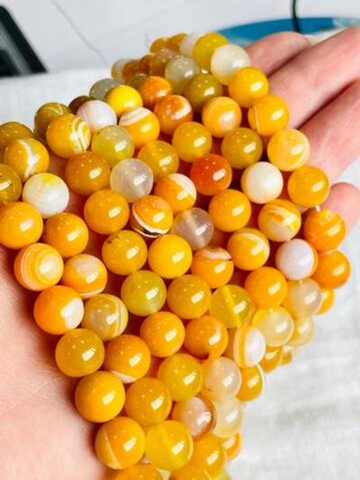 ш10-аж Агат солнечный 10мм, 19см