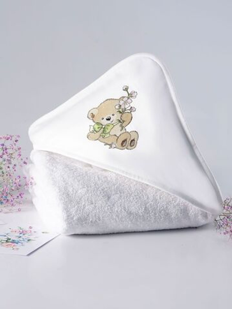 Полотенце детское 90х90 Claire Batiste Atelier Honey Girl для новорожденных с капюшоном