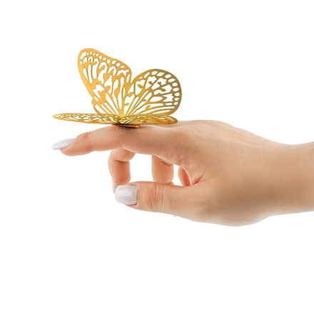 Наклейки Нежные бабочки Золото Голография