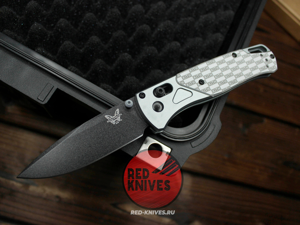 Нож Benchmade 535 KITH CUSTOM A+++ - серая рукоять алюминий, больстеры алюминий