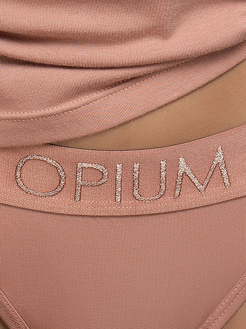 Женские трусики-танга из гладкого трикотажа (Размер: L) (Цвет: бежевый)