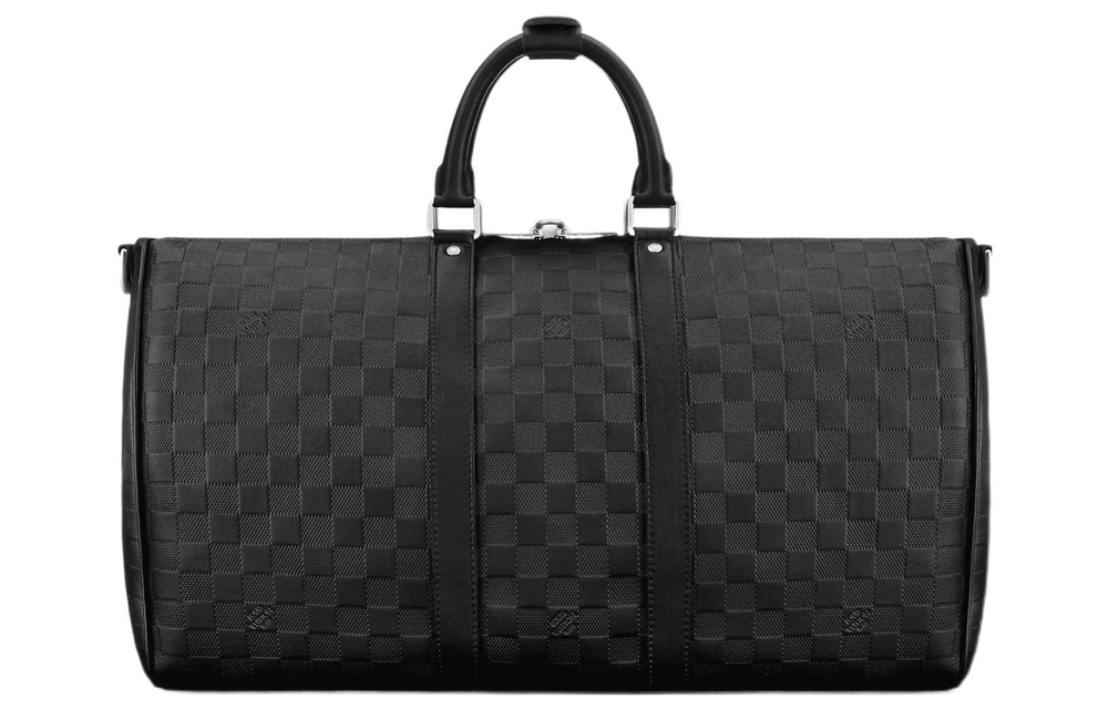 LOUIS VUITTON Leather Travel Bag Men"s