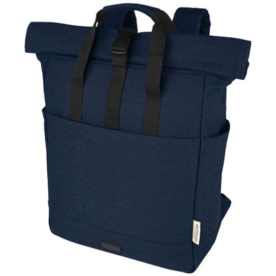 Рюкзак для 15-дюймового ноутбука Joey объемом 15 л из брезента, переработанного по стандарту GRS, со сворачивающимся верхом