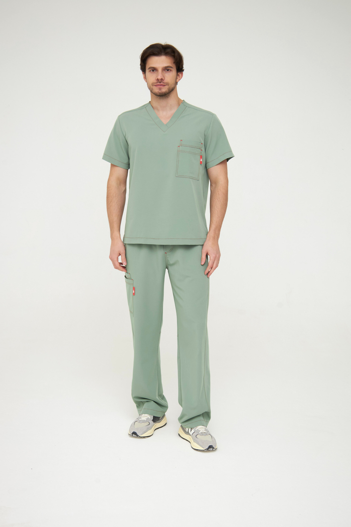 Брюки медицинские мужские Гекай, шалфей ОЛД