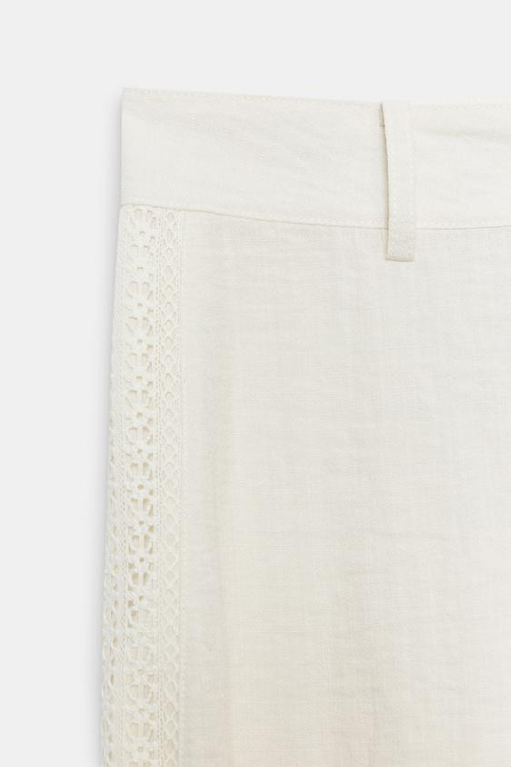 ZARA БРЮКИ С БОКОВЫМИ ВСТАВКАМИ, ЭКРЮ