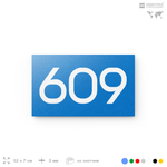 Номер на дверь 609, табличка на дверь для офиса, квартиры, кабинета, аудитории, склада, голубая 120х70 мм, Айдентика Технолоджи