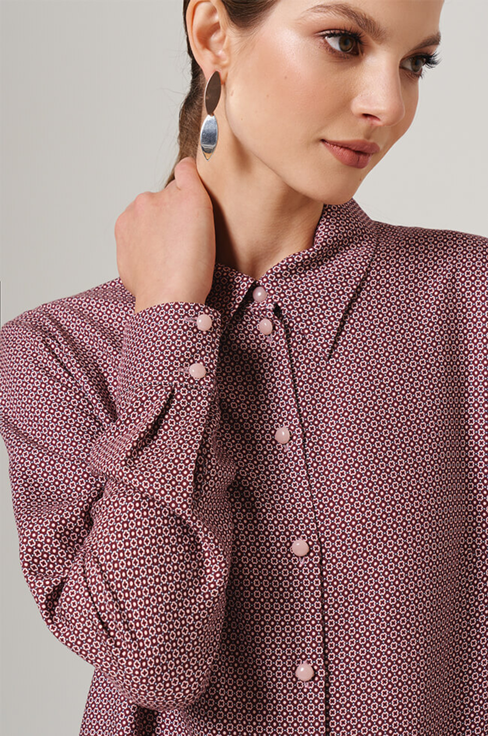 23141 Блузка женская (винный принт)