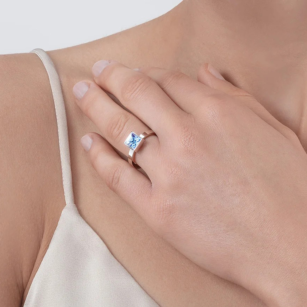 Кольцо Coeur de Lion Light Blue-Silver 17.2 мм 0500/40-0741 54 цвет голубой, серебряный