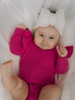 Боди лапша с длинным рукавом и крылышками, Малиновый