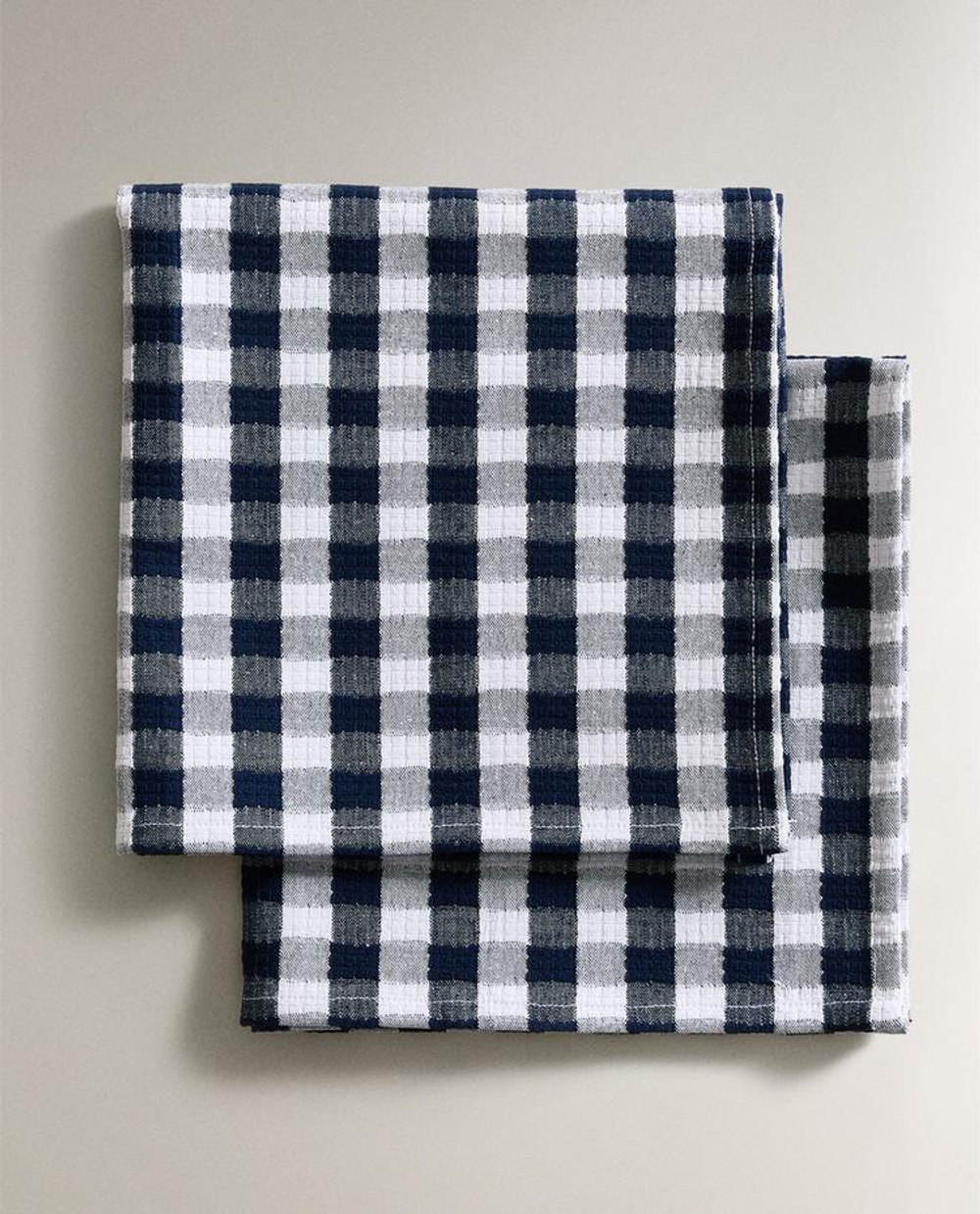 ZARA HOME НАБОР САЛФЕТОК В КЛЕТКУ ВИШИ (2 ШТ.), СИНИЙ