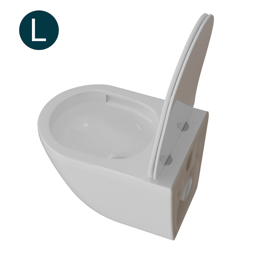 Унитаз подвесной безободковый WAVE MERIDIAN Tornado3.0, сид. дюропласт,м/л,быстр,БЕЛЫЙ глянец(L)