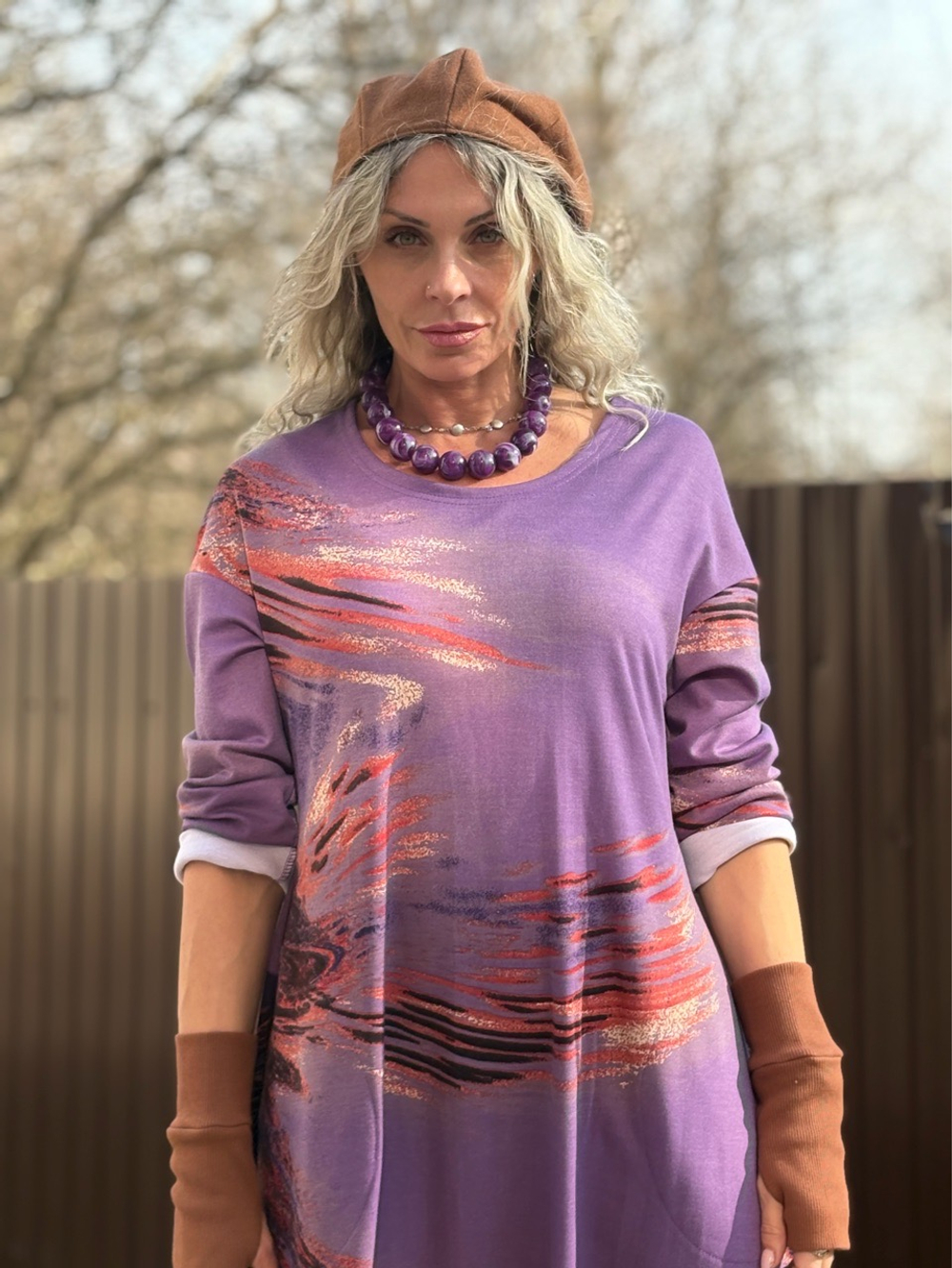 Платье / бочонок / трикотаж фиолетовый