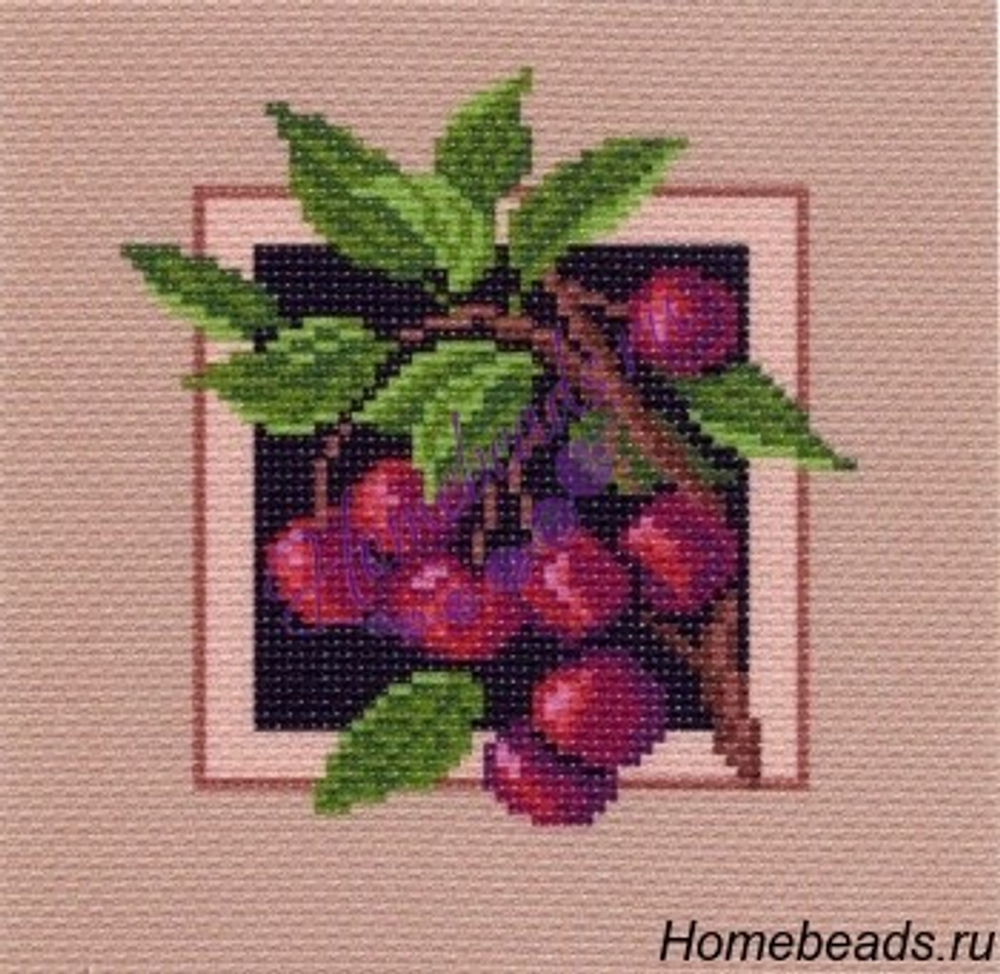 "Салфетка с вишней"-0946 канва с рисунком