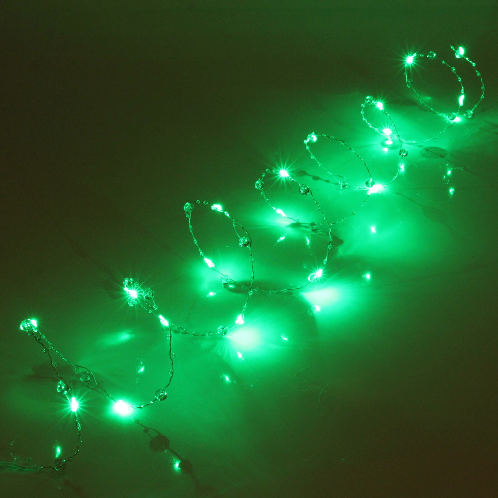 Гирлянда для дома «Льдинка» на батарейках 2,0 м 20 ламп LED, 3 реж, IP-20, Зеленый