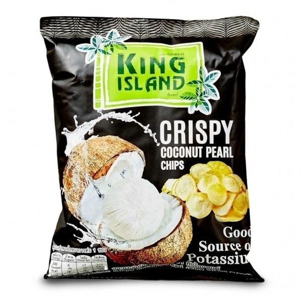 Кокосовые чипсы из сердцевины пророщенного кокоса King Island Crispy Coconut Pearl Chips 40 г