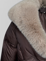 Куртка MisterFFour 25125 однотонная на молнии с меховым воротником