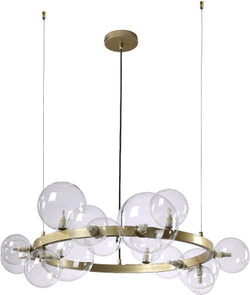 Подвесная люстра Crystal Lux AGATA SP15 V2 GOLD/TRANSPARENTE