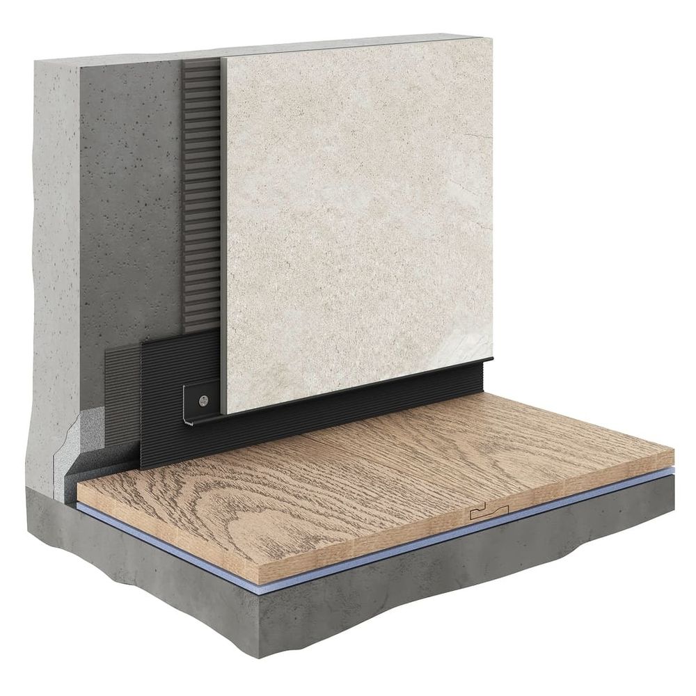 Теневой профиль универсальный регулируемый анодированный черный, 2000x65x16 мм