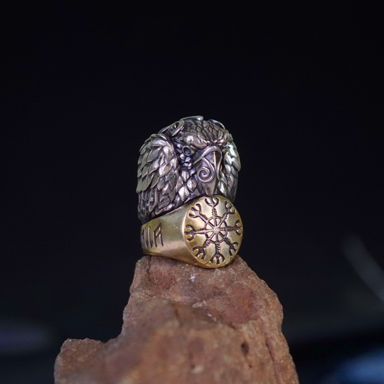 Темлячная бусина "Кольцо Одина" биметалл (латунь Шлем Ужаса)