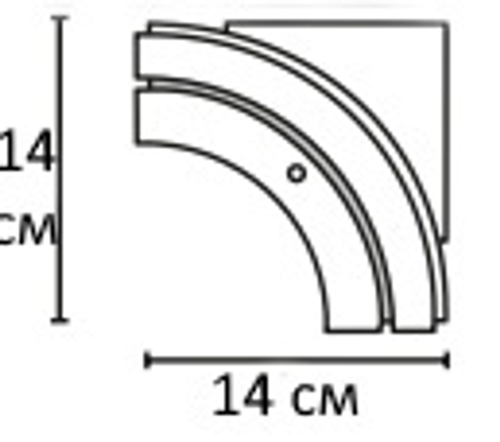 Поворотный соединитель внешний прямоугольный однорядный 14х14
