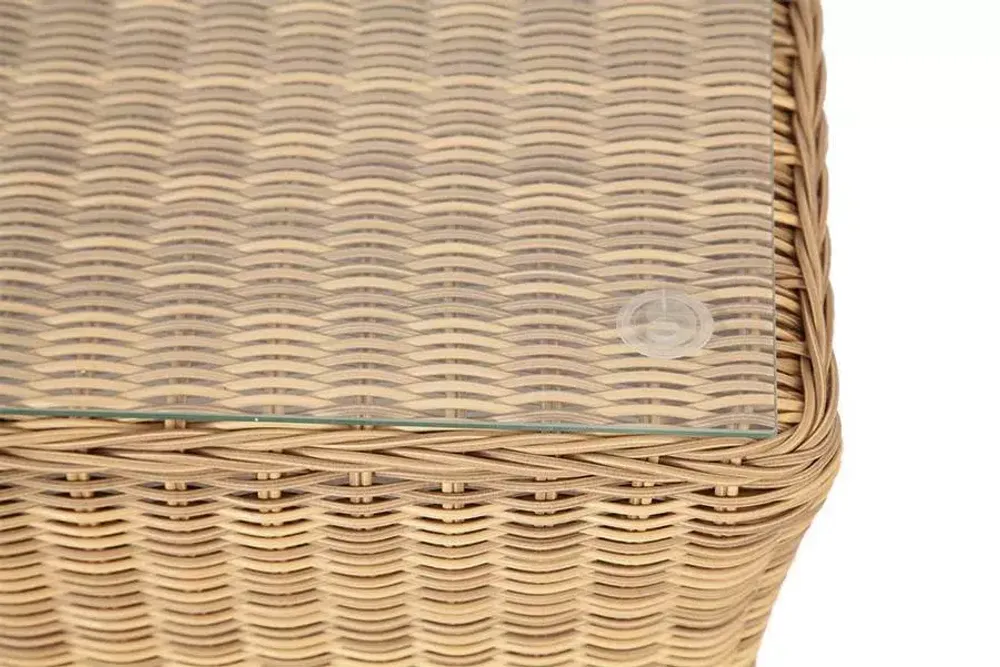 "Капучино" журнальный столик из искусственного ротанга, цвет соломенный