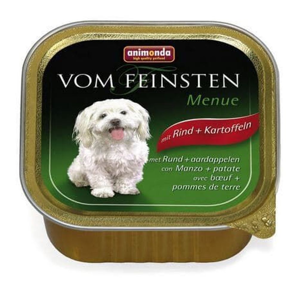 Консервы Vom Feinsten Menue для собак с говядиной и картошкой 150г