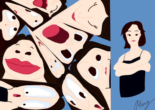 Иллюстрация — искажённые черты лица