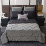 КПБ на резинке Сатин Velvet Premium с Одеялом VPR004, Евро, 4 наволочки, простынь 180*200*25