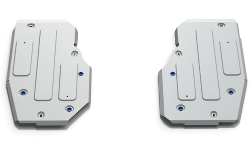 Защита топливного бака Rival для Mercedes-Benz GL-klasse X166 (V - 3.0D) (350d) 2012-2016/Mercedes-Benz GLS-klasse X166 (V - 4.7) (500) 2015-2019/Mercedes-Benz GLS-klasse X166 (V - 3.0) (400) 2015-2019/Mercedes-Benz GLS-klasse X166 (V - 3.0D) (350d) 2015-2019, штампованная, алюминий 4 мм, с крепежом, 2 части, 333.3926.1