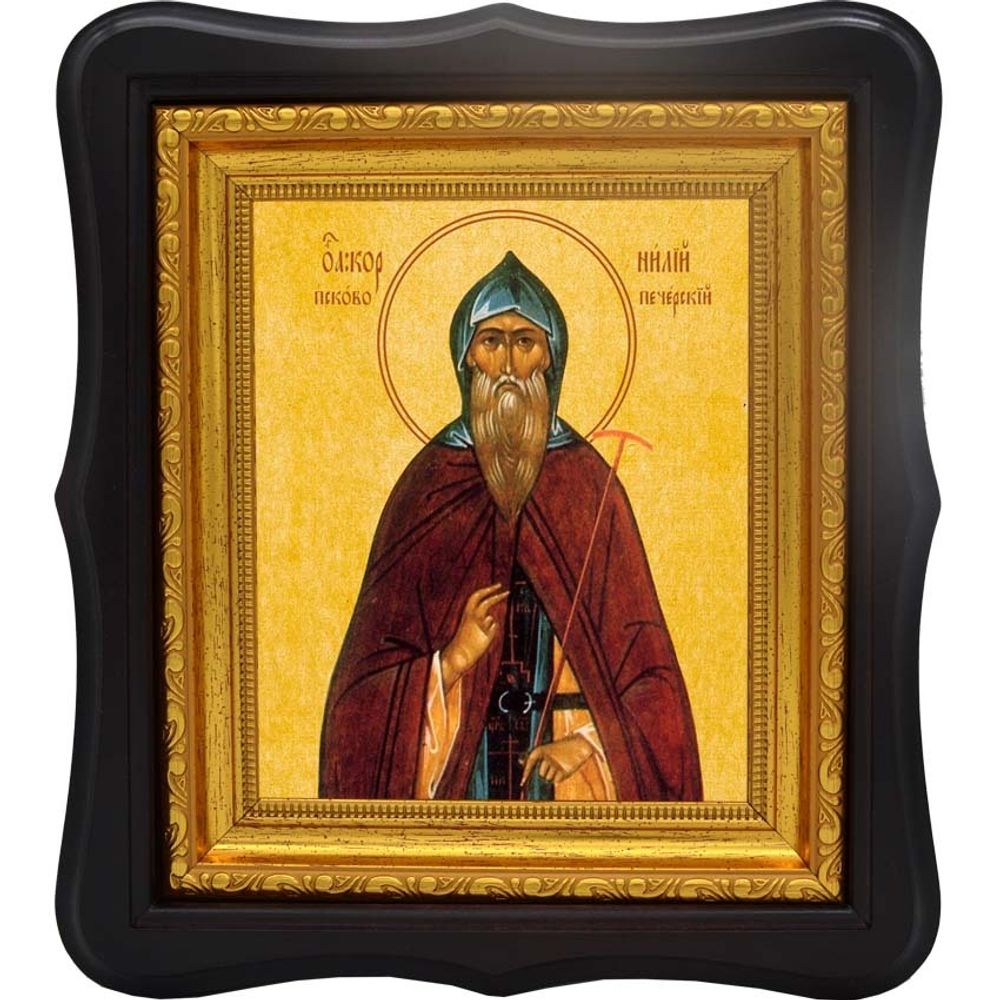 Корнилий Псково-Печерский Преподобомученик, игумен. Икона на холсте.