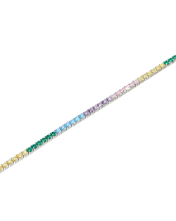 Браслет на ногу, полоса цветных цирконов